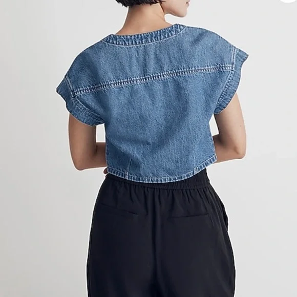 MADEWELL Denim crop top - Picture 2 of 8